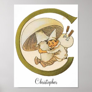 Personlig Vintage Alphabet Brev C Poster