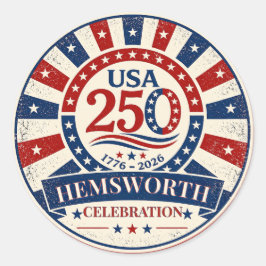 Personlig Vintage America 250 1776–2026 Runt Klistermärke