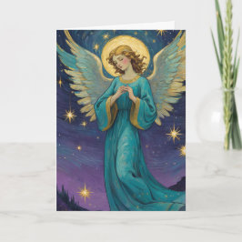 Personlig Vintage Angel Julafton Kort