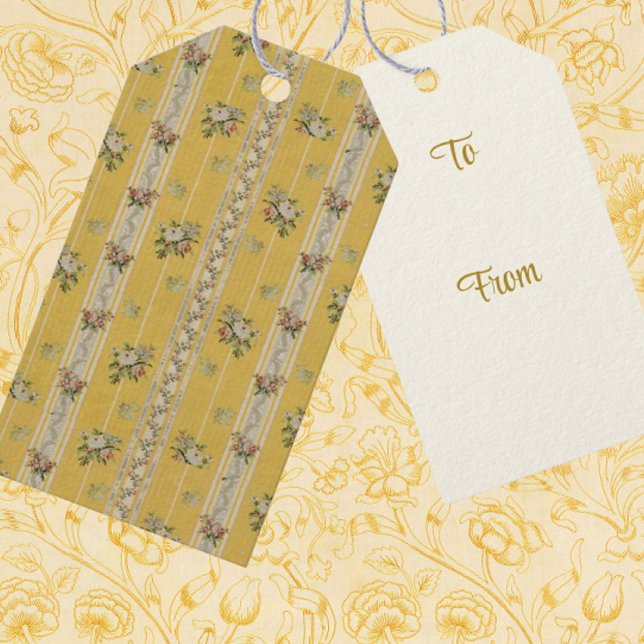 Personlig vintage-antik tapet gul  presentetikett (Personalize it!)