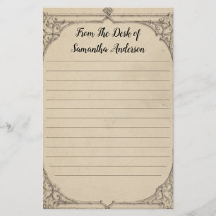 Personlig Vintage Antique Disted Linned Brevpapper