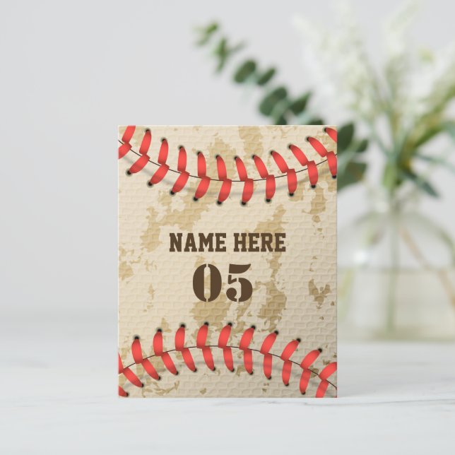 Personlig Vintage Baseball Namn Number Retro (Stående Fram)