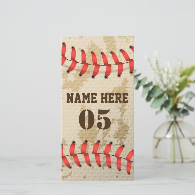 Personlig Vintage Baseball Namn Number Retro (Stående Fram)