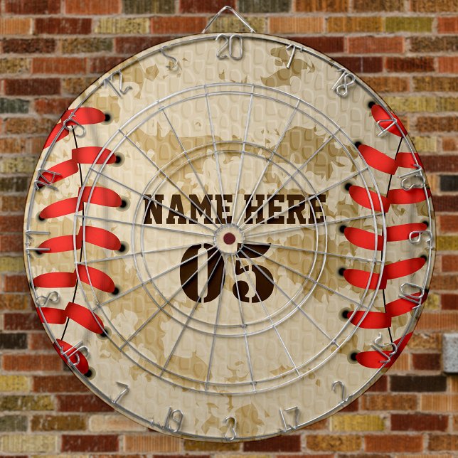 Personlig Vintage Baseball Namn Number Retro Darttavla (Skapare uppladdad)