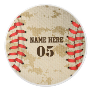 Personlig Vintage Baseball Namn Number Retro Knopp