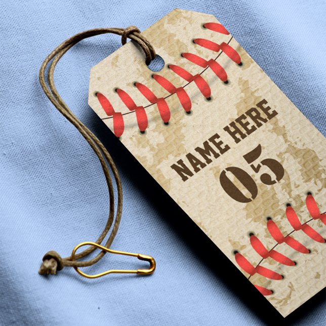 Personlig Vintage Baseball Namn Number Retro Presentetikett (Skapare uppladdad)