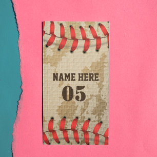 Personlig Vintage Baseball Namn Number Retro Reklamkort