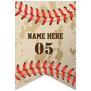 Personlig Vintage Baseball Namn Number Retro Vimplar