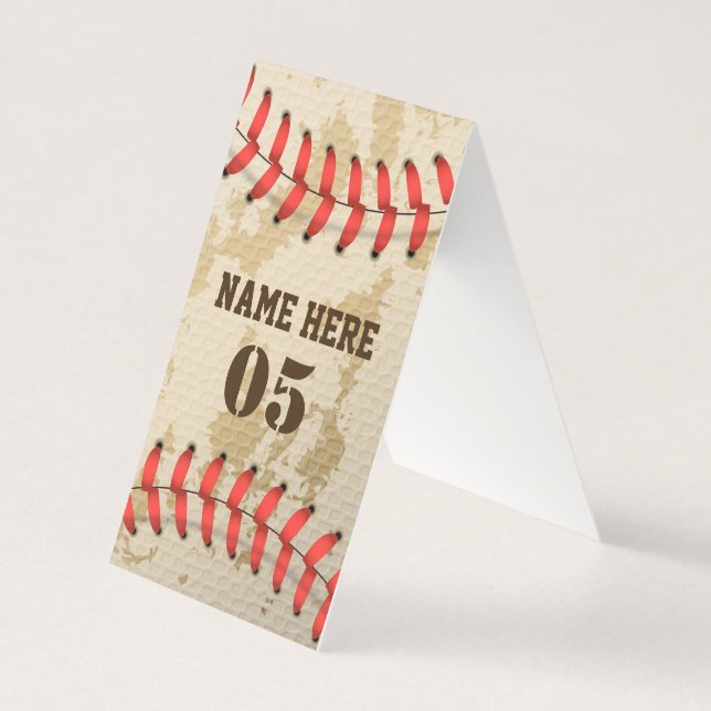 Personlig Vintage Baseball Namn Nummer Retro Kort (Framsida)