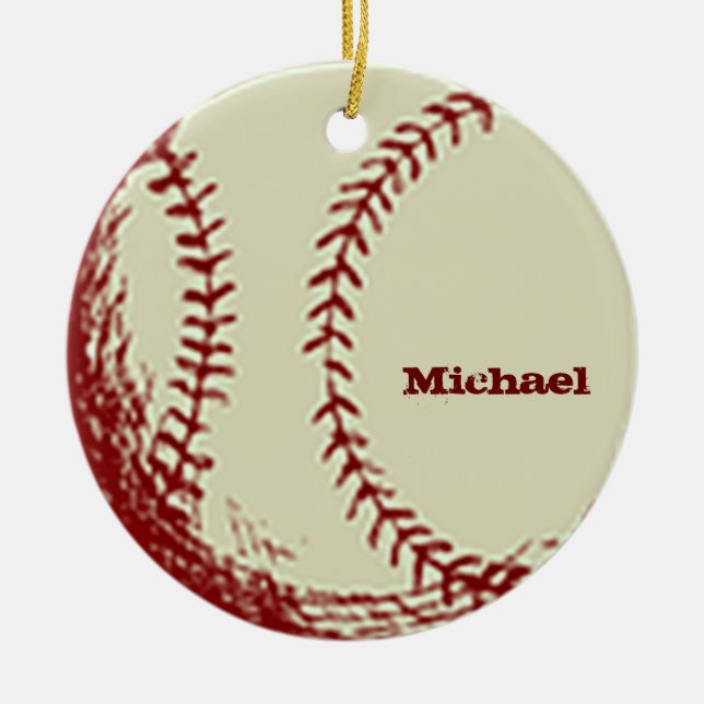 Personlig Vintage Baseball Ornament (Framsidan)