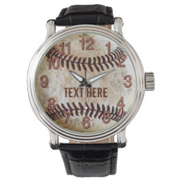 Personlig Vintage Baseball tittar på din text Armbandsur