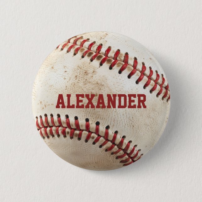 Personlig Vintage Baseboll Knapp (Framsida)