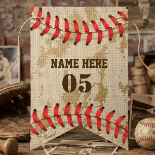 Personlig Vintage Baseboll Namn Nummer Retro Vimplar