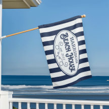 Personlig Vintage Beach House Rand House Flagga