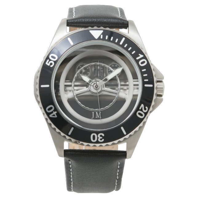 Personlig Vintage bil Steering Wheel Watch Armbandsur (Framsida)