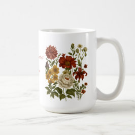 Personlig Vintage Blommig Mugg, Anpassad Namnprese Kaffemugg