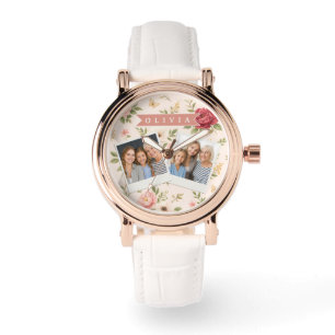 Personlig Vintage Blommig Romantisk Namnpresent Armbandsur