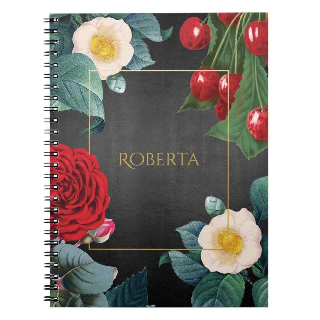 Personlig Vintage Blommigt Elegance Anteckningsbok (Framsidan)