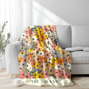Personlig Vintage Blommigt Fleece Blanket