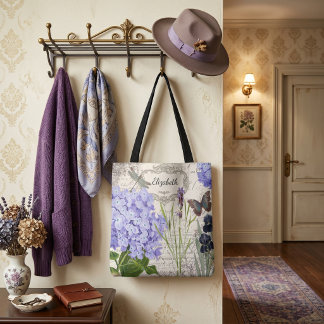 Personlig vintage botanisk handväskor tygkasse