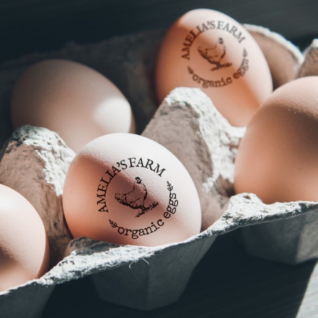 Personlig Vintage Chicken Egg Stämpel (Skapare uppladdad)