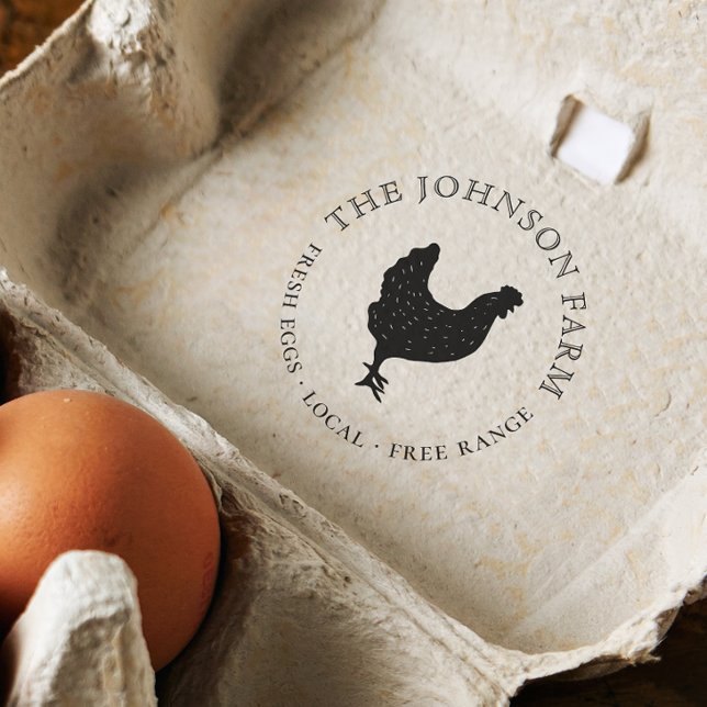 Personlig Vintage Chicken Farm Egg Självfärgande Stämpel (Rubber Stamp Mock-up)