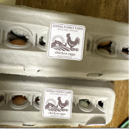 Personlig Vintage Chicken Farm Owner Namn Grått Fyrkantigt Klistermärke