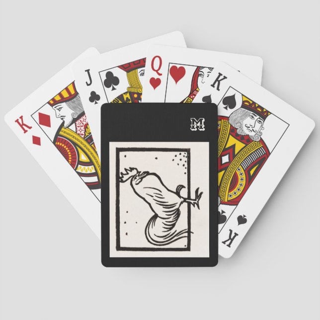 Personlig Vintage Chicken Tupp Black Casinokort (Baksidan)