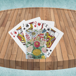 Personlig Vintage Chrysanthemum Poppy Lilac Casinokort