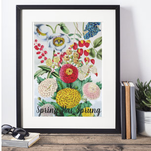 Personlig Vintage Chrysanthemum Poppy Lilac Poster