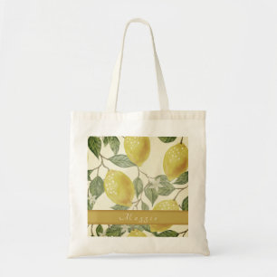 Personlig Vintage Citrongul Sommarfrukt Tygkasse