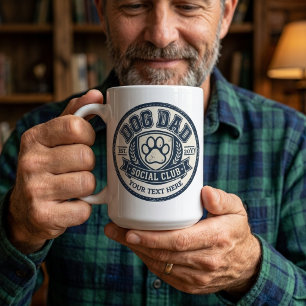 Personlig Vintage Dog Dad Social Club Kaffemugg