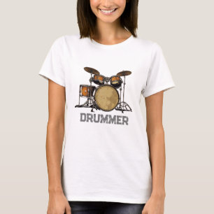 Personlig Vintage Drum Set Music Drummer T-Shir T Shirt