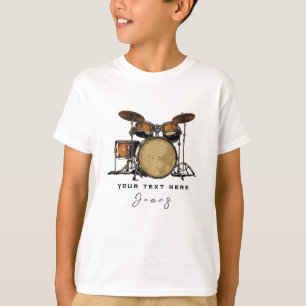 Personlig Vintage Drum Set Music Drummer T Shirt