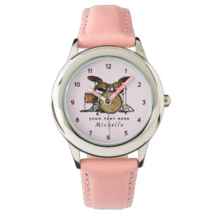 Personlig Vintage Drum Set Music Drummer Watch Armbandsur