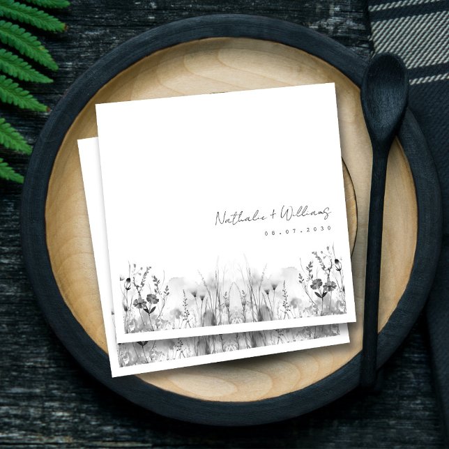 Personlig Vintage Elegant bröllop Napkins Pappersservett (Personalized Vintage-inspired Elegant wedding Napkins)