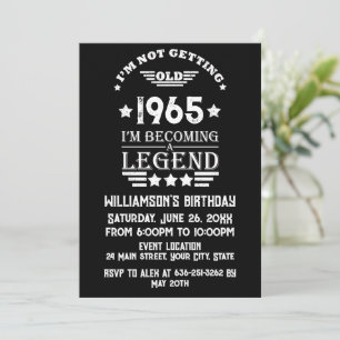 Personlig vintage elegant födelsedagsfest inbjudningar