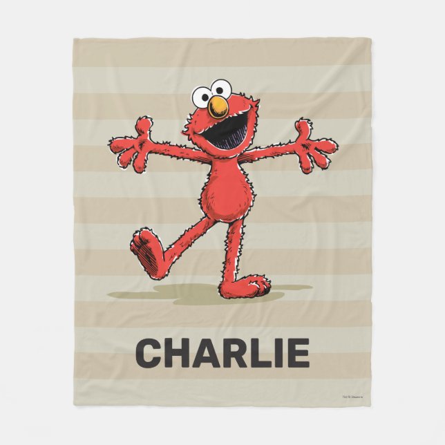 Personlig Vintage Elmo Fleecefilt (Framsidan)
