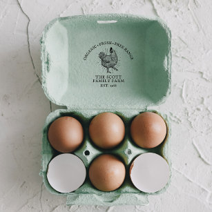 Personlig Vintage Family Farm Egg Carton Stämpel
