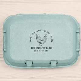 Personlig Vintage Family Farm Egg Carton Stämpel