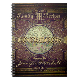 Personlig Vintage Family Rececipe-cookbook Anteckningsbok