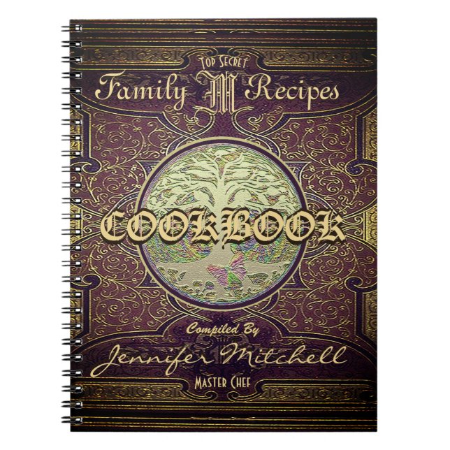 Personlig Vintage Family Rececipe-cookbook Anteckningsbok (Framsidan)