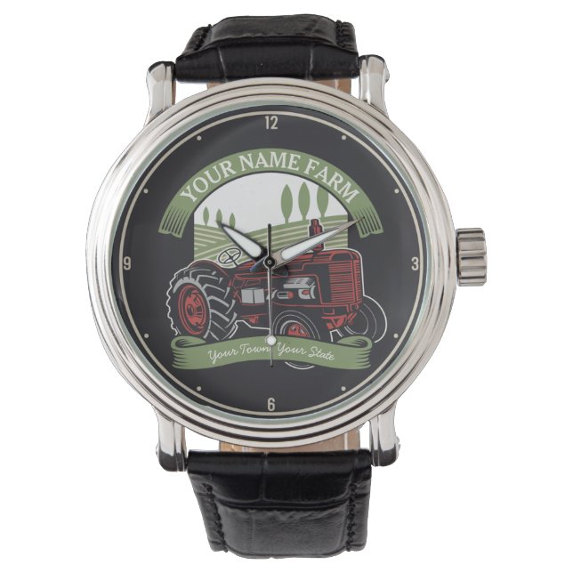 Personlig Vintage Farm Tractor Land Farmer Armbandsur (Framsida)