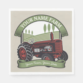 Personlig Vintage Farm Tractor Land Farmer Pappersservett
