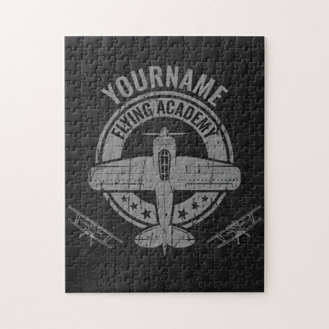 Personlig Vintage Flygplanspilot för flygakademi Pussel (Vertikal)