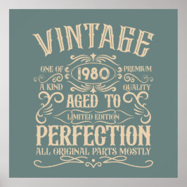 Personlig vintage födelsedags-whiskey-etikett med poster