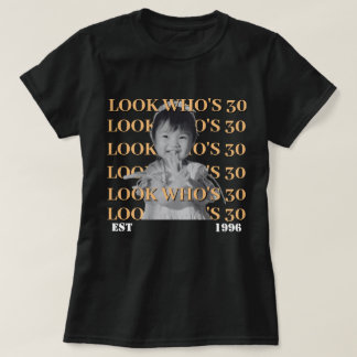 Personlig Vintage Födelsedagsfoto T Shirt