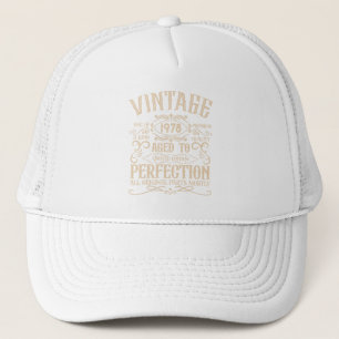 Personlig vintage födelsedagskalksetikett whiskey keps