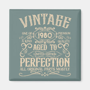 Personlig vintage födelsedagskalksetikett whiskey magnet