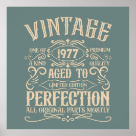 Personlig vintage födelsedagskalksetikett whiskey  poster